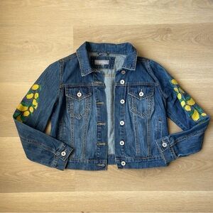 Bagatelle Denim Jean Jacket with Lemon Embroidery Size Small